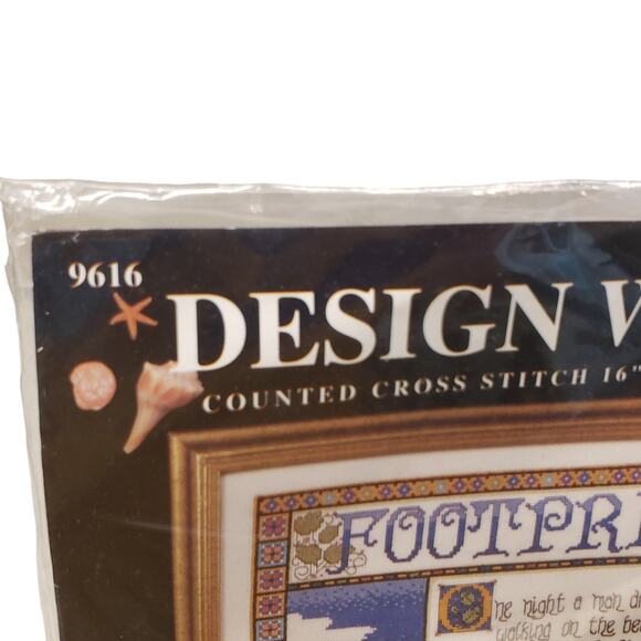 Design Works Footprints Poem Counted Cross Stitch Kit 14 Count Aida Cloth NEW - Picture 3 of 7